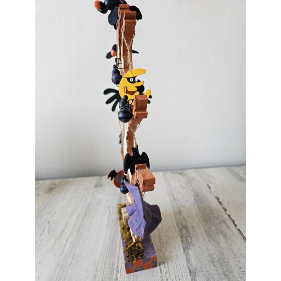 Wooden Halloween tree ornament ghost cat spider decor unique very unique - Picture 7 of 10